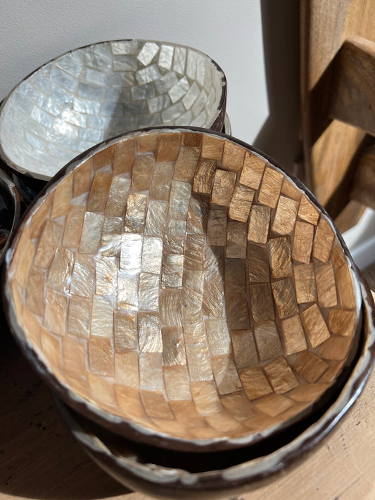 Bol en noix de coco - Nacre Cuivrée