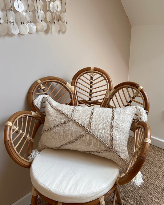 Coussin Bali avec cauris