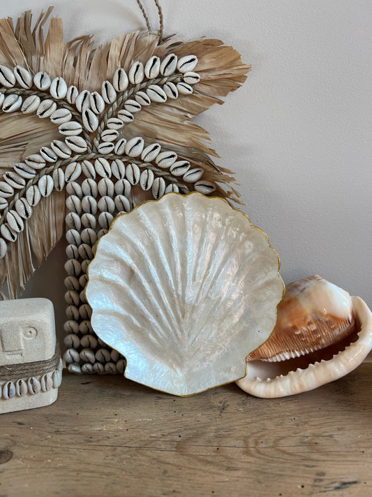 Plateau coquille Saint-Jacques en nacre de Capiz - Taille S