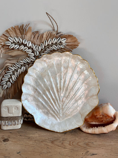 Plateau coquille Saint-Jacques en nacre de Capiz - Taille M