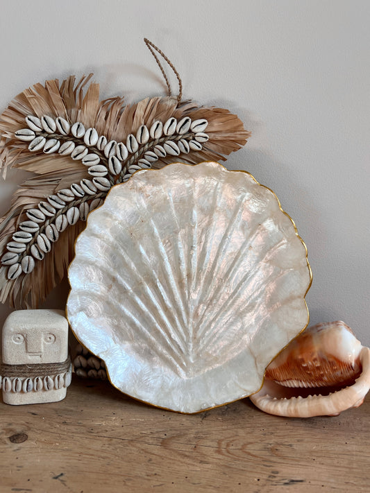 Plateau coquille Saint-Jacques en nacre de Capiz - Taille M
