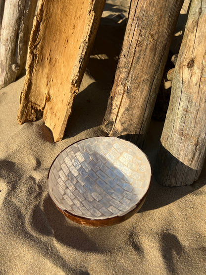 Bol en noix de coco - Nacre Blanche