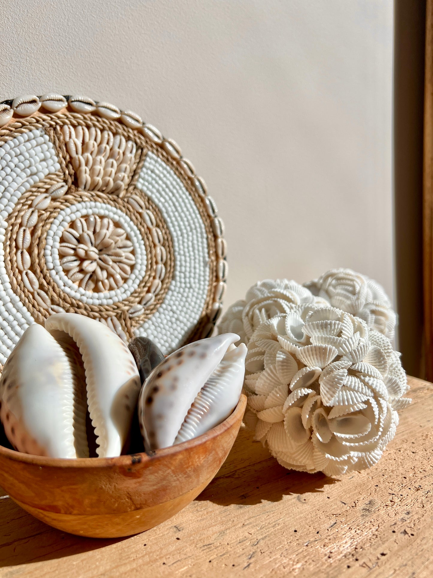 Décor coquillages blanc et beige